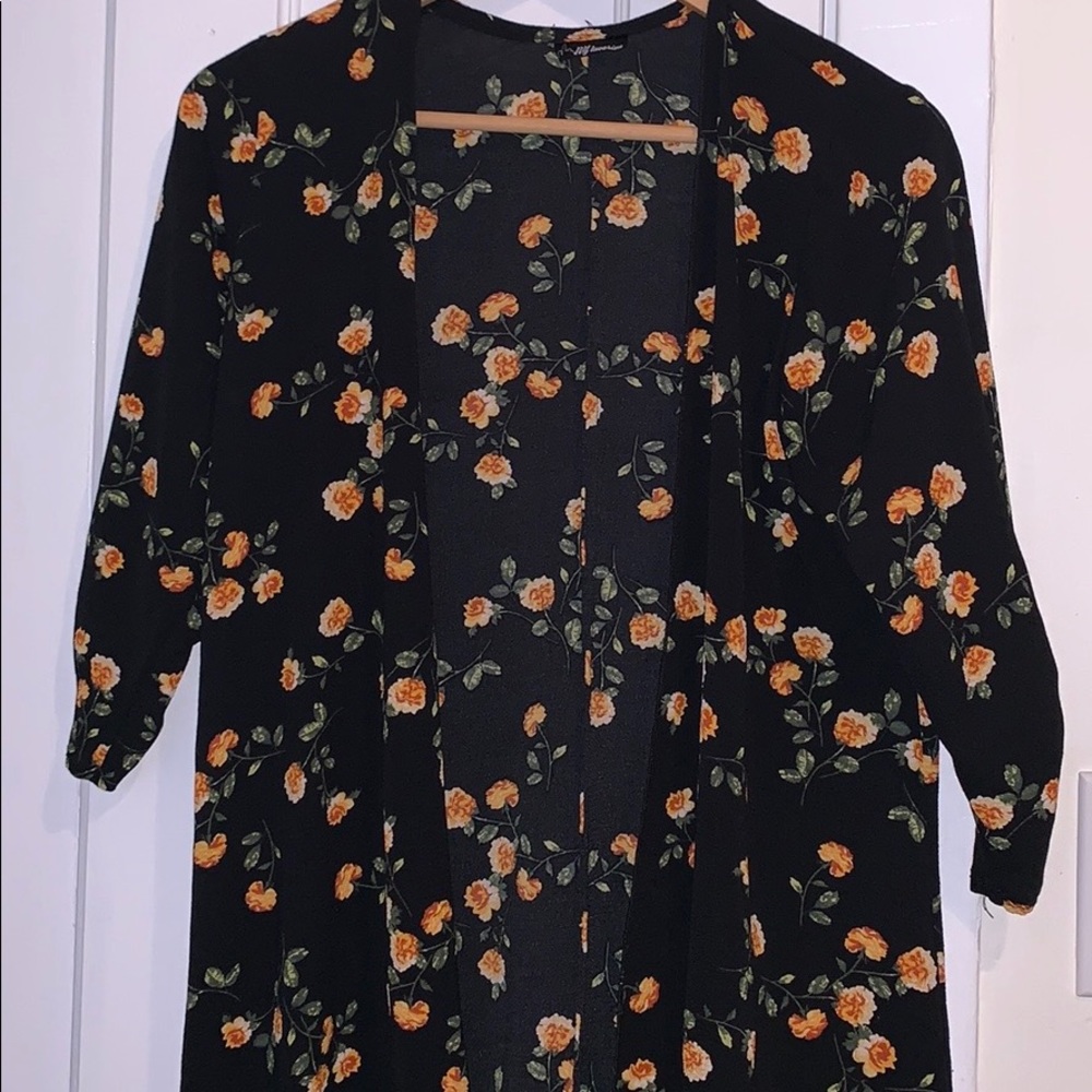 Floral print kimono cardigan